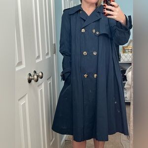 Vintage Lanvin Navy Trench - swing style - 100% Authentic!